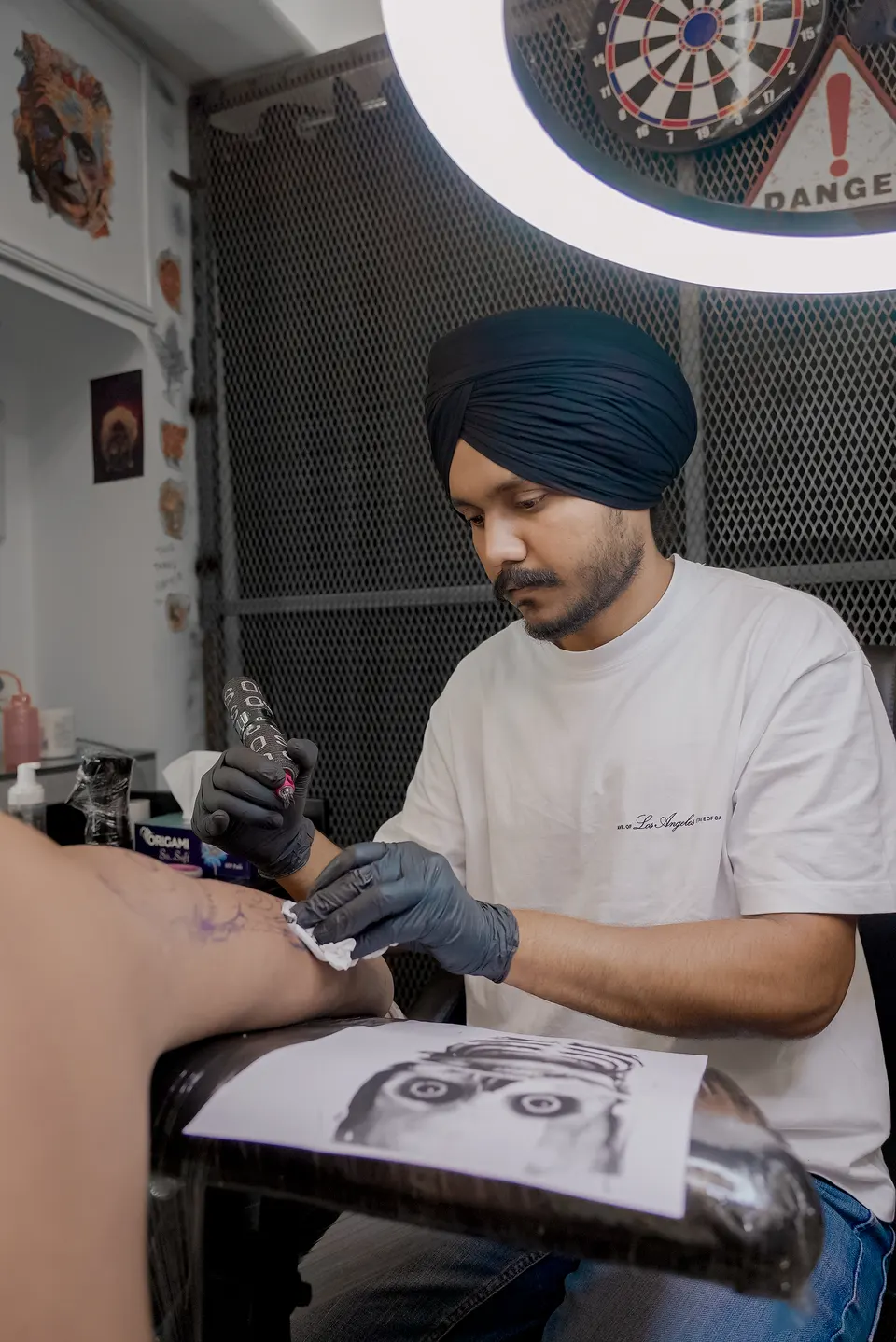 Tattoo training in progress at the Kamz Inkzone Academy