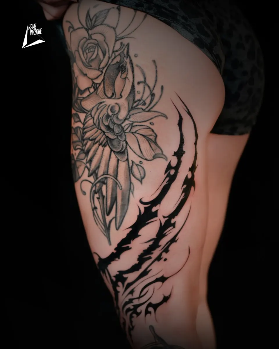 Fine Line tattoo by Kamz Inkzone