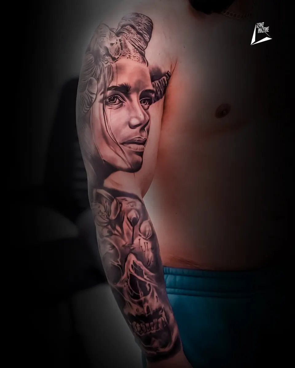 Portrait tattoo by Kamz Inkzone