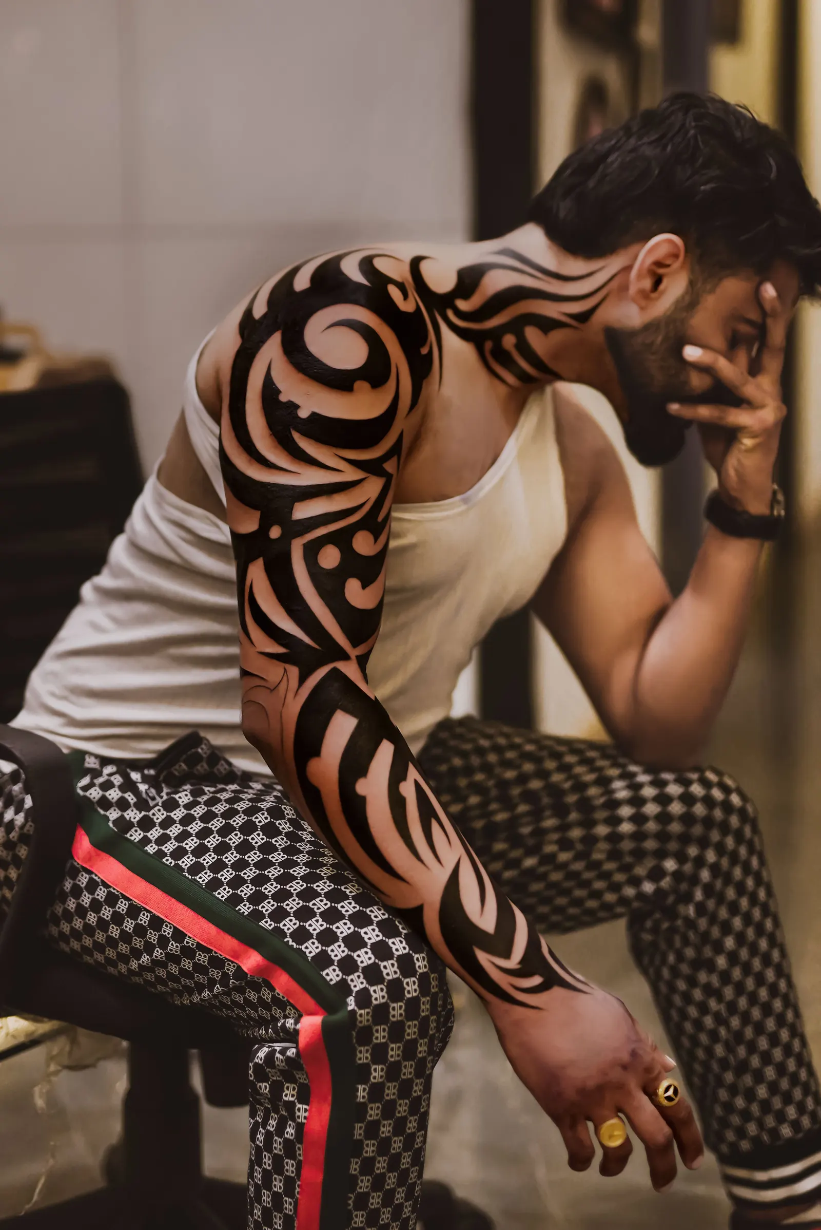 Tribal & Geometric tattoo by Kamz Inkzone