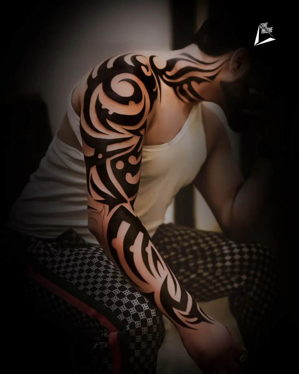Tribal & Geometric tattoo by Kamz Inkzone